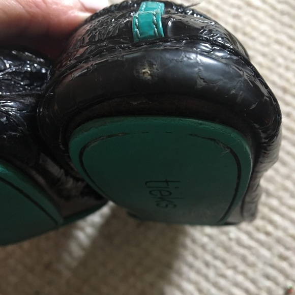 Obsidian Black Tieks Ballet Flats Well Loved VUC - Picture 3 of 8